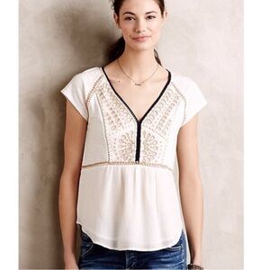 Akemi + Kin for Anthropologie Keira Embroidered Blouse